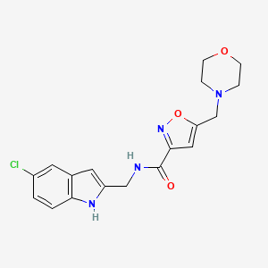 molecular formula C18H19ClN4O3 B4252788 N-[(5-chloro-1H-indol-2-yl)methyl]-5-(morpholin-4-ylmethyl)-1,2-oxazole-3-carboxamide 