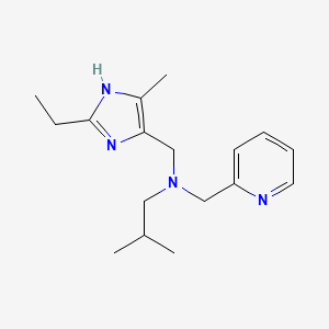 molecular formula C17H26N4 B4252808 N-[(2-ethyl-4-methyl-1H-imidazol-5-yl)methyl]-2-methyl-N-(pyridin-2-ylmethyl)propan-1-amine 