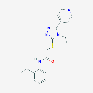 molecular formula C19H21N5OS B425294 N-(2-ethylphenyl)-2-[(4-ethyl-5-pyridin-4-yl-1,2,4-triazol-3-yl)sulfanyl]acetamide CAS No. 618427-04-6