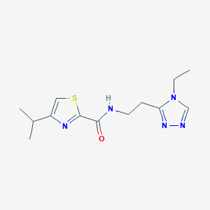 molecular formula C13H19N5OS B4252991 N-[2-(4-ethyl-1,2,4-triazol-3-yl)ethyl]-4-propan-2-yl-1,3-thiazole-2-carboxamide 