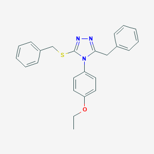 molecular formula C24H23N3OS B425301 4-[3-benzyl-5-(benzylsulfanyl)-4H-1,2,4-triazol-4-yl]phenyl ethyl ether 