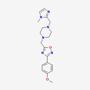 molecular formula C19H24N6O2 B4253047 1-{[3-(4-methoxyphenyl)-1,2,4-oxadiazol-5-yl]methyl}-4-[(1-methyl-1H-imidazol-2-yl)methyl]piperazine 