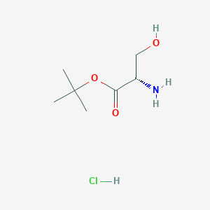 molecular formula C7H16ClNO3 B042531 (S)-tert-Butyl 2-amino-3-hydroxypropanoate hydrochloride CAS No. 106402-41-9