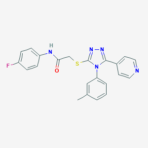 molecular formula C22H18FN5OS B425316 N-(4-fluorophenyl)-2-{[4-(3-methylphenyl)-5-(4-pyridinyl)-4H-1,2,4-triazol-3-yl]sulfanyl}acetamide 