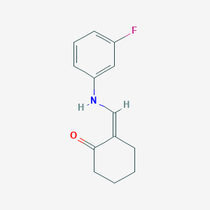 molecular formula C13H14FNO B425318 2-[(3-Fluoroanilino)methylene]cyclohexanone 