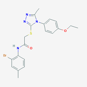 molecular formula C20H21BrN4O2S B425327 N-(2-bromo-4-methylphenyl)-2-{[4-(4-ethoxyphenyl)-5-methyl-4H-1,2,4-triazol-3-yl]sulfanyl}acetamide 