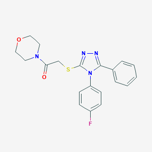 molecular formula C20H19FN4O2S B425330 4-(4-fluorophenyl)-5-phenyl-4H-1,2,4-triazol-3-yl 2-(4-morpholinyl)-2-oxoethyl sulfide 