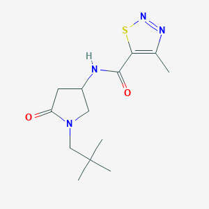 molecular formula C13H20N4O2S B4253386 N-[1-(2,2-dimethylpropyl)-5-oxo-3-pyrrolidinyl]-4-methyl-1,2,3-thiadiazole-5-carboxamide 