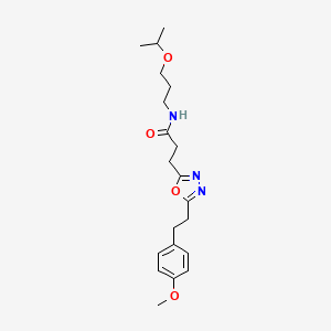 molecular formula C20H29N3O4 B4253459 N-(3-isopropoxypropyl)-3-{5-[2-(4-methoxyphenyl)ethyl]-1,3,4-oxadiazol-2-yl}propanamide 