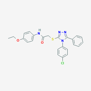 molecular formula C24H21ClN4O2S B425351 2-{[4-(4-chlorophenyl)-5-phenyl-4H-1,2,4-triazol-3-yl]sulfanyl}-N-(4-ethoxyphenyl)acetamide 