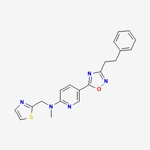 molecular formula C20H19N5OS B4253571 N-methyl-5-[3-(2-phenylethyl)-1,2,4-oxadiazol-5-yl]-N-(1,3-thiazol-2-ylmethyl)-2-pyridinamine 