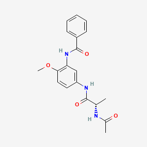 molecular formula C19H21N3O4 B4253592 N-(5-{[(2S)-2-(acetylamino)propanoyl]amino}-2-methoxyphenyl)benzamide 