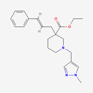 molecular formula C22H29N3O2 B4253606 ethyl 1-[(1-methyl-1H-pyrazol-4-yl)methyl]-3-[(2E)-3-phenyl-2-propen-1-yl]-3-piperidinecarboxylate 