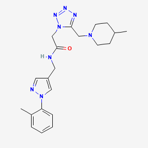molecular formula C21H28N8O B4253623 N-{[1-(2-methylphenyl)-1H-pyrazol-4-yl]methyl}-2-{5-[(4-methyl-1-piperidinyl)methyl]-1H-tetrazol-1-yl}acetamide 