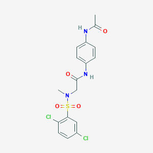 molecular formula C17H17Cl2N3O4S B425363 N-[4-(acetylamino)phenyl]-2-[[(2,5-dichlorophenyl)sulfonyl](methyl)amino]acetamide 