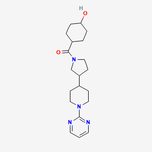 molecular formula C20H30N4O2 B4253642 trans-4-({3-[1-(2-pyrimidinyl)-4-piperidinyl]-1-pyrrolidinyl}carbonyl)cyclohexanol 