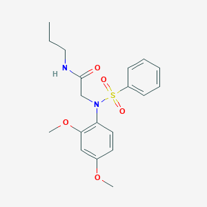 2-[2,4-dimethoxy(phenylsulfonyl)anilino]-N-propylacetamide