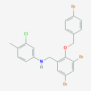 3-chloro-N-{3,5-dibromo-2-[(4-bromobenzyl)oxy]benzyl}-4-methylaniline