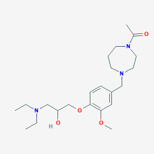 molecular formula C22H37N3O4 B4254124 1-[4-[[4-[3-(Diethylamino)-2-hydroxypropoxy]-3-methoxyphenyl]methyl]-1,4-diazepan-1-yl]ethanone 