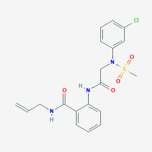 molecular formula C19H20ClN3O4S B425416 N-allyl-2-({[3-chloro(methylsulfonyl)anilino]acetyl}amino)benzamide 