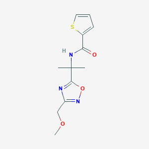 molecular formula C12H15N3O3S B4254185 N-[2-[3-(methoxymethyl)-1,2,4-oxadiazol-5-yl]propan-2-yl]thiophene-2-carboxamide 