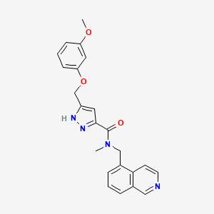 molecular formula C23H22N4O3 B4254243 N-(isoquinolin-5-ylmethyl)-5-[(3-methoxyphenoxy)methyl]-N-methyl-1H-pyrazole-3-carboxamide 