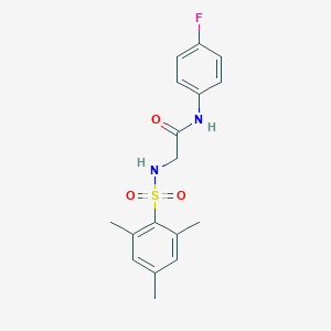 molecular formula C17H19FN2O3S B425432 N-(4-fluorophenyl)-2-[(mesitylsulfonyl)amino]acetamide 
