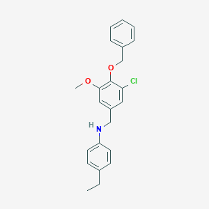 molecular formula C23H24ClNO2 B425443 N-[4-(benzyloxy)-3-chloro-5-methoxybenzyl]-4-ethylaniline 