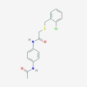 molecular formula C17H17ClN2O2S B425463 N-(4-acetamidophenyl)-2-[(2-chlorophenyl)methylsulfanyl]acetamide CAS No. 664318-53-0
