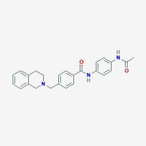 molecular formula C25H25N3O2 B425464 N-[4-(acetylamino)phenyl]-4-(3,4-dihydro-2(1H)-isoquinolinylmethyl)benzamide 