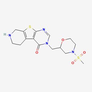 molecular formula C15H20N4O4S2 B4254792 4-[(4-methylsulfonylmorpholin-2-yl)methyl]-8-thia-4,6,11-triazatricyclo[7.4.0.02,7]trideca-1(9),2(7),5-trien-3-one 