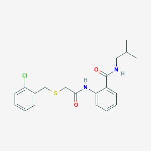molecular formula C20H23ClN2O2S B425483 2-({[(2-chlorobenzyl)sulfanyl]acetyl}amino)-N-isobutylbenzamide CAS No. 664318-92-7