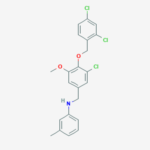 molecular formula C22H20Cl3NO2 B425503 N-{3-chloro-4-[(2,4-dichlorobenzyl)oxy]-5-methoxybenzyl}-3-methylaniline 