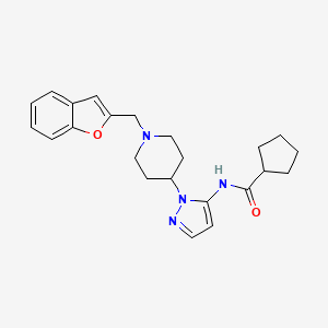 molecular formula C23H28N4O2 B4255103 N-[2-[1-(1-benzofuran-2-ylmethyl)piperidin-4-yl]pyrazol-3-yl]cyclopentanecarboxamide 