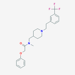 molecular formula C24H29F3N2O2 B4255129 N-methyl-2-phenoxy-N-[[1-[2-[3-(trifluoromethyl)phenyl]ethyl]piperidin-4-yl]methyl]acetamide 