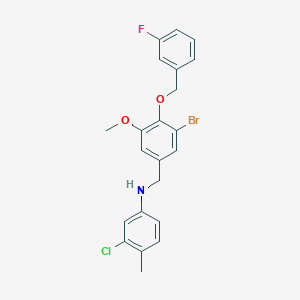 molecular formula C22H20BrClFNO2 B425516 N-{3-bromo-4-[(3-fluorobenzyl)oxy]-5-methoxybenzyl}-3-chloro-4-methylaniline 