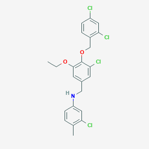 molecular formula C23H21Cl4NO2 B425522 3-chloro-N-{3-chloro-4-[(2,4-dichlorobenzyl)oxy]-5-ethoxybenzyl}-4-methylaniline 