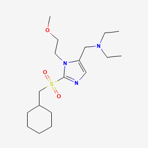 molecular formula C18H33N3O3S B4255491 N-[[2-(cyclohexylmethylsulfonyl)-3-(2-methoxyethyl)imidazol-4-yl]methyl]-N-ethylethanamine 
