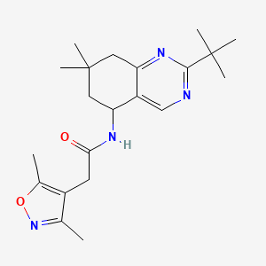 molecular formula C21H30N4O2 B4255515 N-(2-tert-butyl-7,7-dimethyl-6,8-dihydro-5H-quinazolin-5-yl)-2-(3,5-dimethyl-1,2-oxazol-4-yl)acetamide 