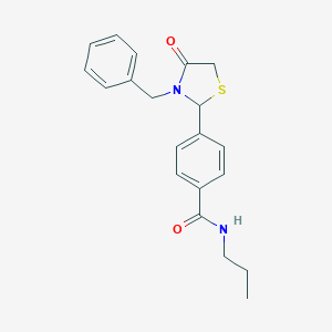 molecular formula C20H22N2O2S B425576 4-(3-benzyl-4-oxo-1,3-thiazolidin-2-yl)-N-propylbenzamide 