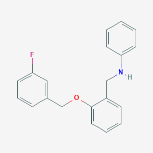 molecular formula C20H18FNO B425586 N-{2-[(3-fluorobenzyl)oxy]benzyl}-N-phenylamine 