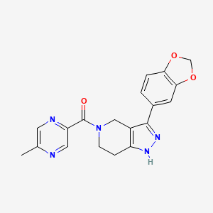 molecular formula C19H17N5O3 B4255880 [3-(1,3-Benzodioxol-5-yl)-1,4,6,7-tetrahydropyrazolo[4,3-c]pyridin-5-yl]-(5-methylpyrazin-2-yl)methanone 