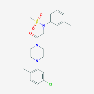 molecular formula C21H26ClN3O3S B425627 N-{2-[4-(5-chloro-2-methylphenyl)-1-piperazinyl]-2-oxoethyl}-N-(3-methylphenyl)methanesulfonamide 