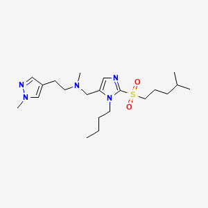 molecular formula C21H37N5O2S B4256445 N-[[3-butyl-2-(4-methylpentylsulfonyl)imidazol-4-yl]methyl]-N-methyl-2-(1-methylpyrazol-4-yl)ethanamine 