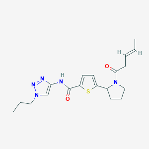 molecular formula C19H25N5O2S B4256567 5-[1-[(E)-pent-3-enoyl]pyrrolidin-2-yl]-N-(1-propyltriazol-4-yl)thiophene-2-carboxamide 