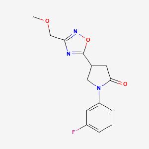 molecular formula C14H14FN3O3 B4256757 1-(3-fluorophenyl)-4-[3-(methoxymethyl)-1,2,4-oxadiazol-5-yl]-2-pyrrolidinone 