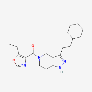 molecular formula C20H28N4O2 B4256786 [3-(2-Cyclohexylethyl)-1,4,6,7-tetrahydropyrazolo[4,3-c]pyridin-5-yl]-(5-ethyl-1,3-oxazol-4-yl)methanone 