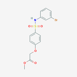 molecular formula C15H14BrNO5S B425689 Methyl {4-[(3-bromoanilino)sulfonyl]phenoxy}acetate 
