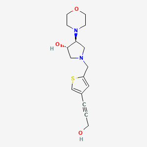 molecular formula C16H22N2O3S B4256944 (3S,4S)-1-[[4-(3-hydroxyprop-1-ynyl)thiophen-2-yl]methyl]-4-morpholin-4-ylpyrrolidin-3-ol 