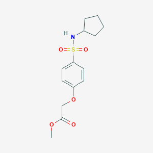 molecular formula C14H19NO5S B425704 Methyl 2-[4-(cyclopentylsulfamoyl)phenoxy]acetate 